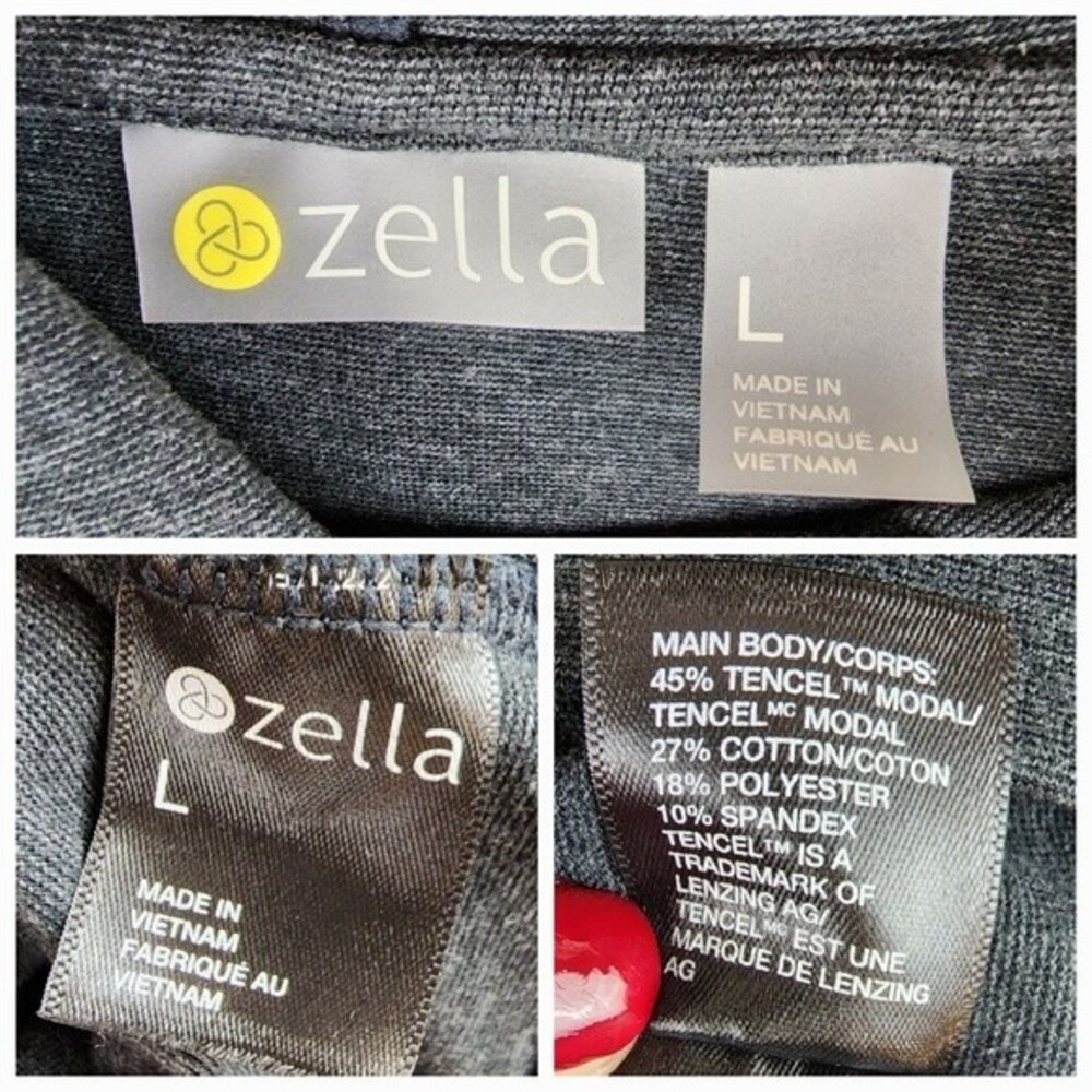 Zella Grey Pullover Hoodie Athletic Sweatshirt Modal Blend Size L Nordstrom Top - Picture 2 of 16
